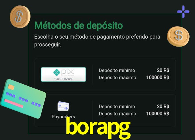 O cassino borapg oferece uma grande variedade de métodos de pagamento